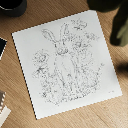 In The Garden V Sketch by Leslie Trimbach. Shown as a detailed flat fine art print, highlighting archival giclee quality. Available as an archival giclee rolled canvas, fine art paper, or poster print. SKU 85690a.