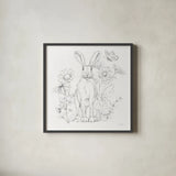 In The Garden V Sketch by Leslie Trimbach. Shown in a sleek black glass frame for a contemporary gallery look. Available as an archival giclee rolled canvas, fine art paper, or poster print. SKU 85690a.