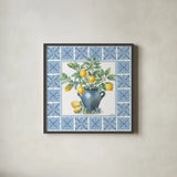 Le Citron VI by Leslie Trimbach. Shown in a sleek black glass frame for a contemporary gallery look. Available as an archival giclee rolled canvas, fine art paper, or poster print. SKU 99267a.