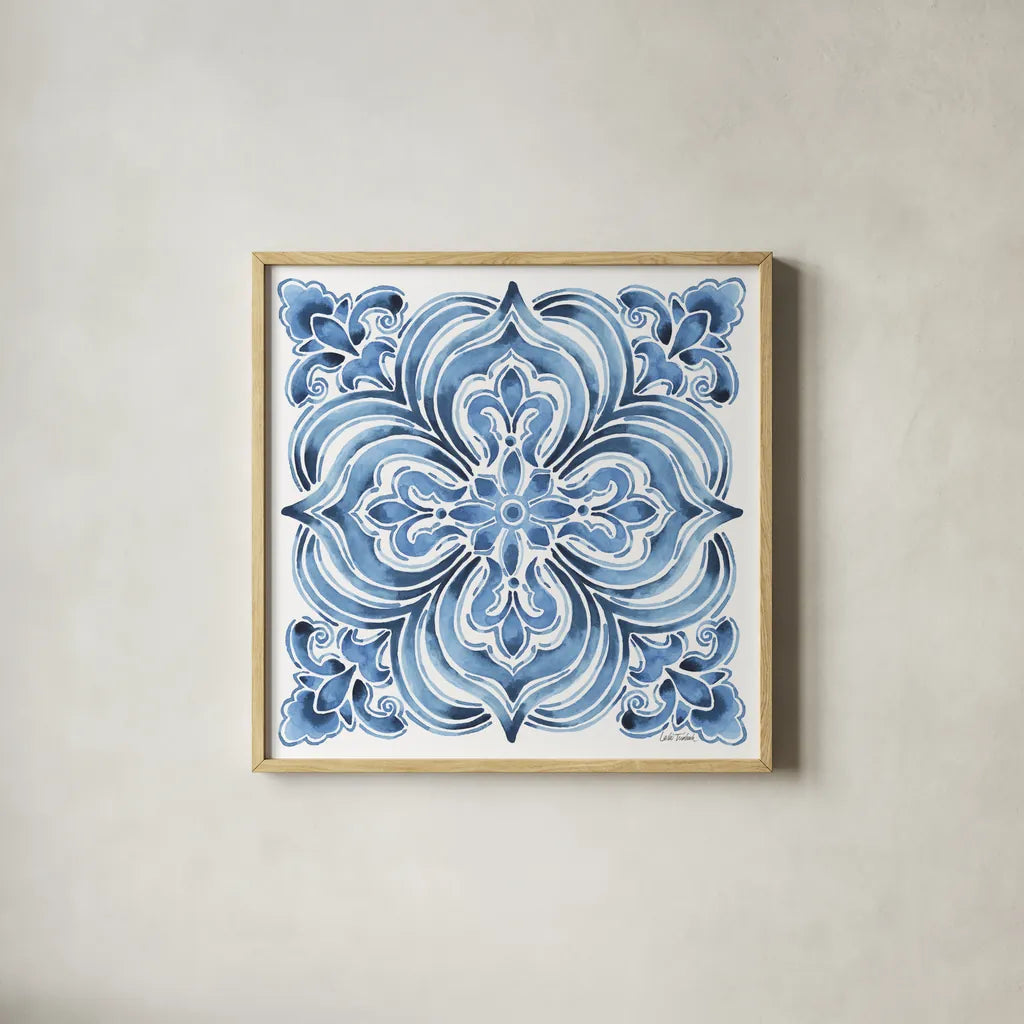 Le Citron VIII by Leslie Trimbach. Shown in a natural wood glass frame for a timeless modern aesthetic. Available as an archival giclee rolled canvas, fine art paper, or poster print. SKU 99269a.