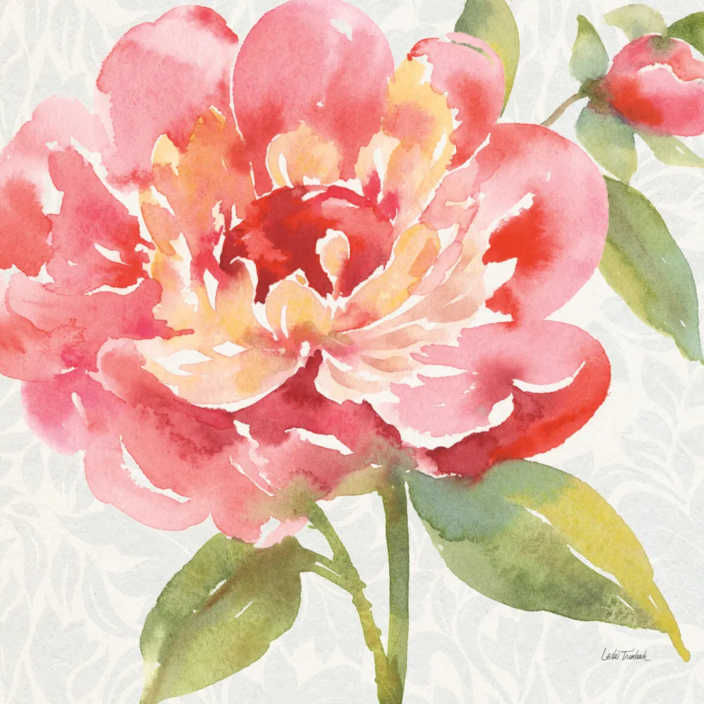 Pink Flora I by Leslie Trimbach. SKU 87130a. Archival Giclee Fine art print for wall decor.