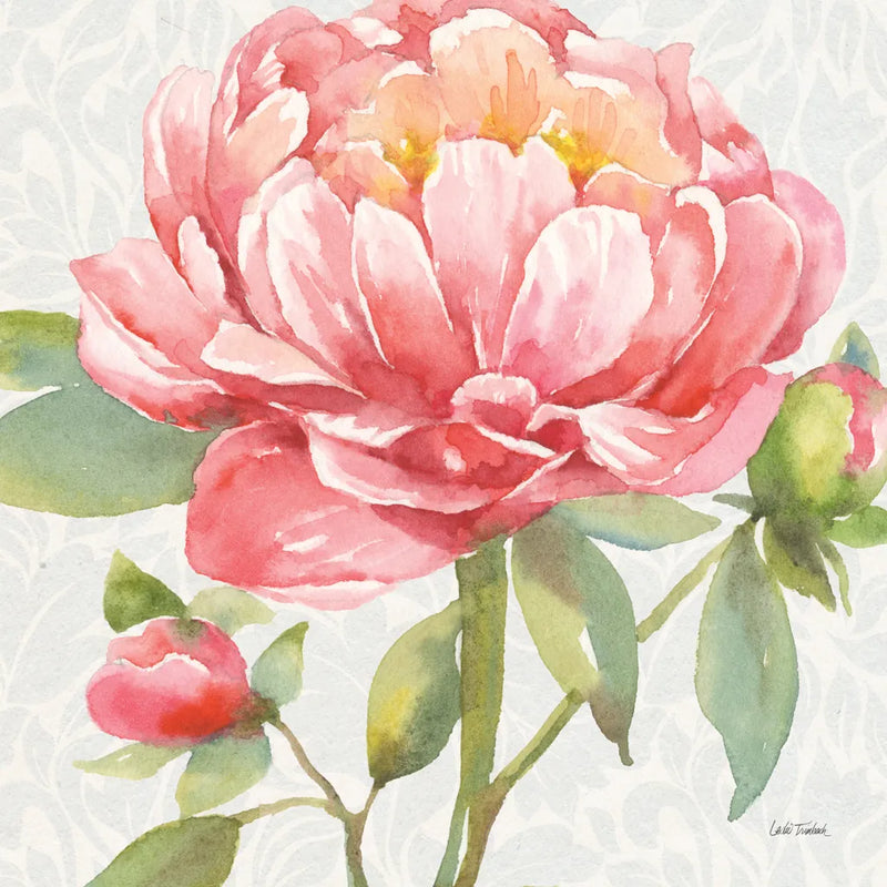 Pink Flora II by Leslie Trimbach. SKU 87131a. Archival Giclee Fine art print for wall decor.