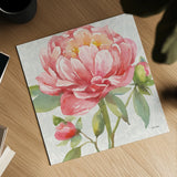 Pink Flora II by Leslie Trimbach. Shown as a detailed flat fine art print, highlighting archival giclee quality. Available as an archival giclee rolled canvas, fine art paper, or poster print. SKU 87131a.