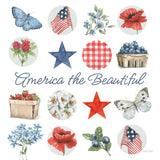 Red White and Blue Floral IV by Leslie Trimbach. SKU 91965a. Archival Giclee Fine art print for wall decor.