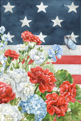 Red White and Blue Floral VI by Leslie Trimbach. SKU 98889h. Archival Giclee Fine art print for wall decor.