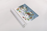 Snowman Family I by Leslie Trimbach. shown as a rolled paper print. Available as archival giclee rolled canvas, fine art paper, or poster print. SKU 85253i.