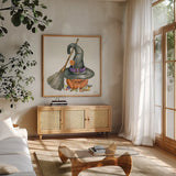 Spellbound VII by Leslie Trimbach. Shown in a natural wood frame in a cozy modern living room. Available as an archival giclee rolled canvas, fine art paper, or poster print. SKU 96986a.