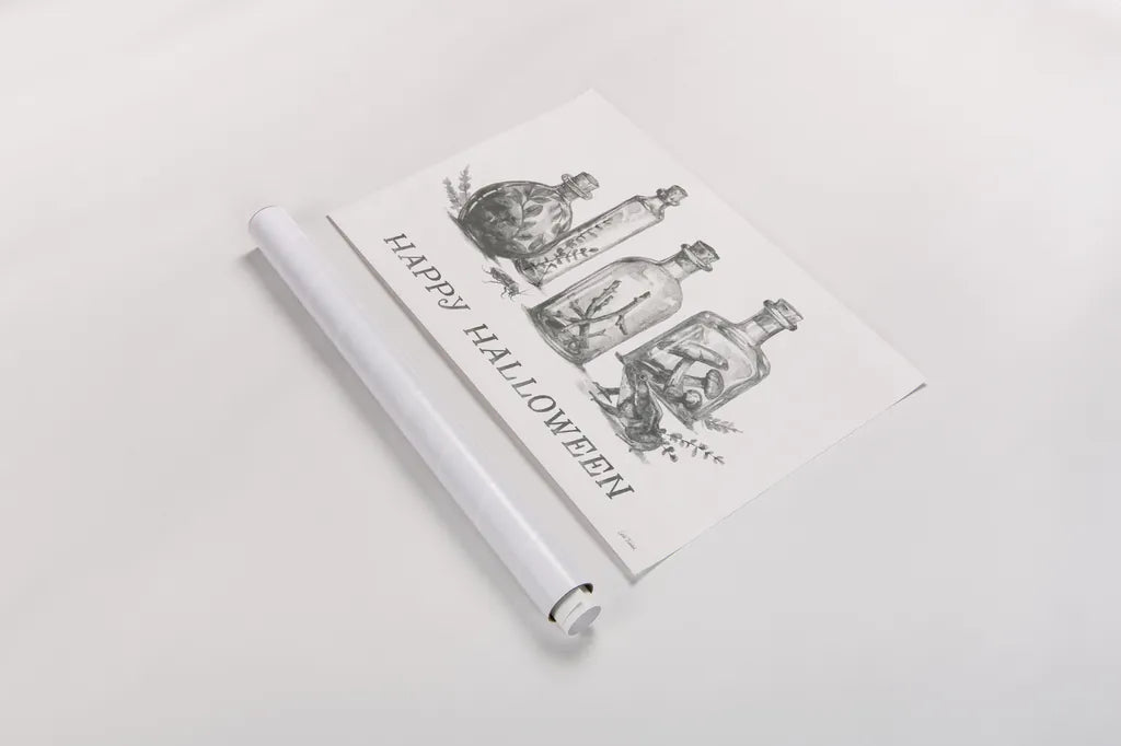 Spooky Halloween I by Leslie Trimbach. shown as a rolled paper print. Available as archival giclee rolled canvas, fine art paper, or poster print. SKU 93066i.