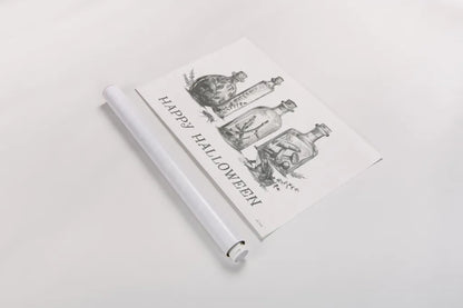 Spooky Halloween I by Leslie Trimbach. shown as a rolled paper print. Available as archival giclee rolled canvas, fine art paper, or poster print. SKU 93066i.