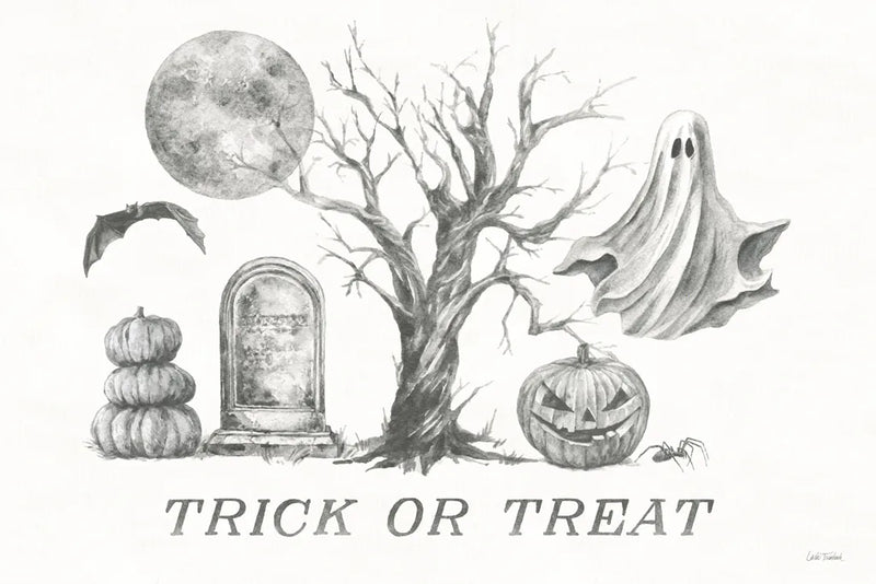 Spooky Halloween II by Leslie Trimbach. SKU 93068i. Archival Giclee Fine art print for wall decor.