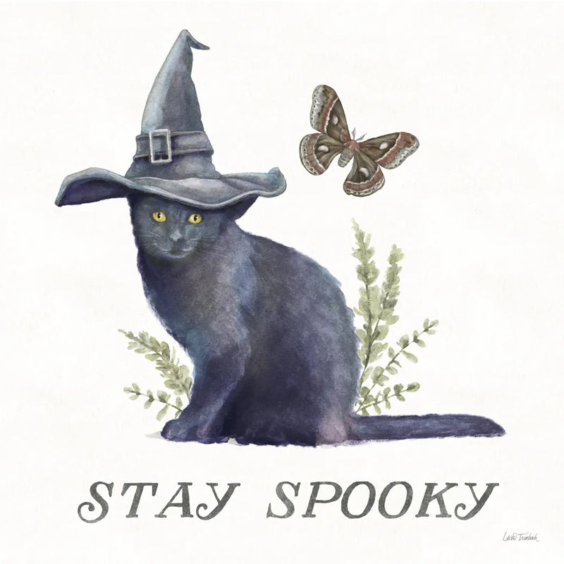 Spooky Halloween III Color by Leslie Trimbach. SKU 93071a. Archival Giclee Fine art print for wall decor.