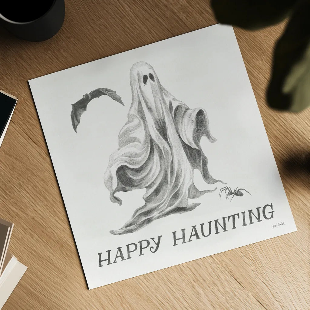 Spooky Halloween IV by Leslie Trimbach. Shown as a detailed flat fine art print, highlighting archival giclee quality. Available as an archival giclee rolled canvas, fine art paper, or poster print. SKU 93072a.