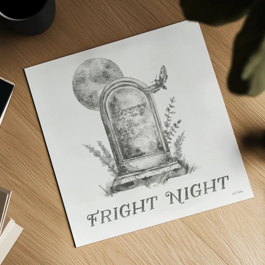 Spooky Halloween V by Leslie Trimbach. Shown as a detailed flat fine art print, highlighting archival giclee quality. Available as an archival giclee rolled canvas, fine art paper, or poster print. SKU 93074a.