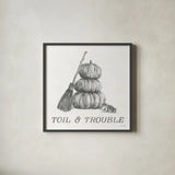 Spooky Halloween VI by Leslie Trimbach. Shown in a sleek black glass frame for a contemporary gallery look. Available as an archival giclee rolled canvas, fine art paper, or poster print. SKU 93076a.