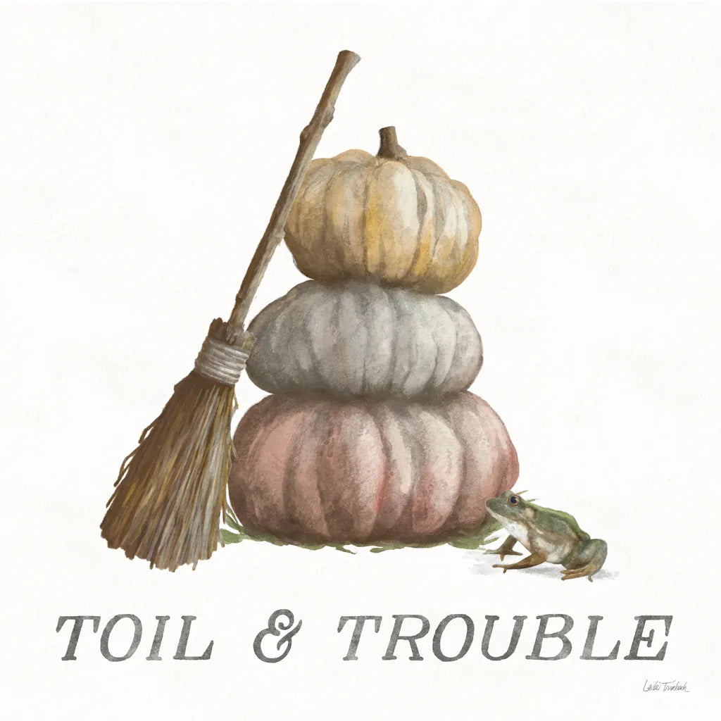 Spooky Halloween VI Color by Leslie Trimbach. SKU 93077a. Archival Giclee Fine art print for wall decor.