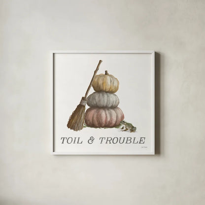 Spooky Halloween VI Color by Leslie Trimbach. Shown in a crisp white glass frame for a clean and minimalist style. Available as an archival giclee rolled canvas, fine art paper, or poster print. SKU 93077a.