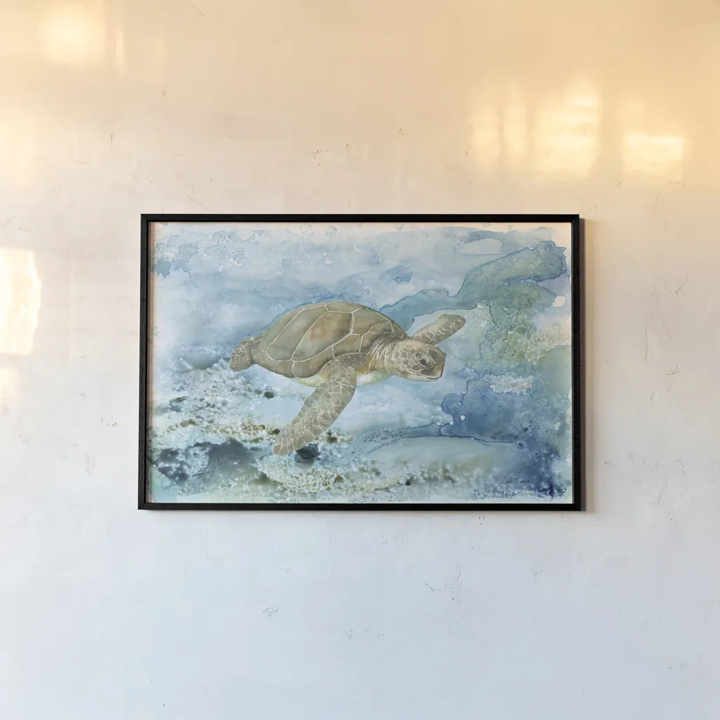 Under Sea Life I by Leslie Trimbach. shown as a paper print in a black flame. Available as a archival giclee rolled canvas, fine art paper, or poster print. SKU 85637i.