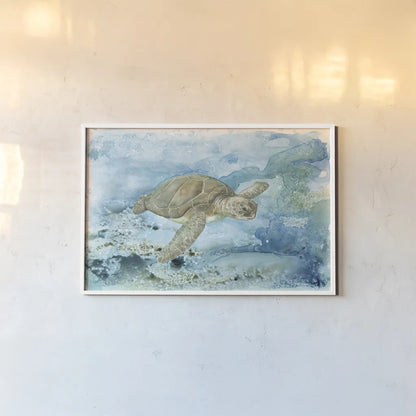 Under Sea Life I by Leslie Trimbach. shown as a paper print in a white frame. Available as a archival giclee rolled canvas, fine art paper, or poster print. SKU 85637i.