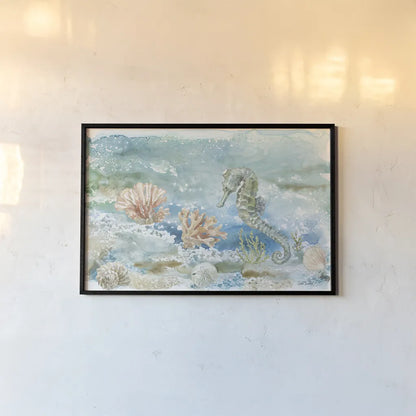 Under Sea Life II by Leslie Trimbach. shown as a paper print in a black flame. Available as a archival giclee rolled canvas, fine art paper, or poster print. SKU 85638i.