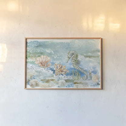 Under Sea Life II by Leslie Trimbach. shown as a paper print in a natural frame. Available as a archival giclee rolled canvas, fine art paper, or poster print. SKU 85638i.