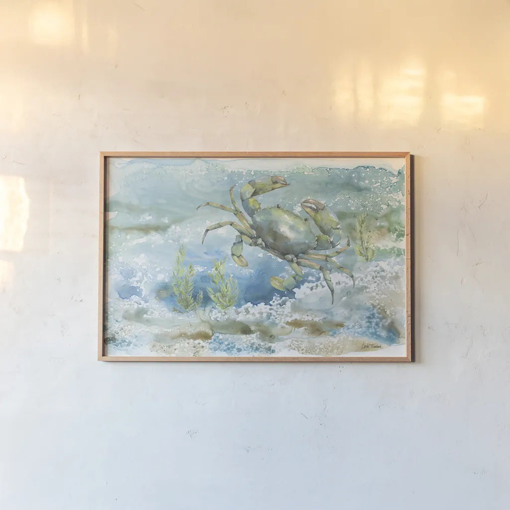 Under Sea Life III by Leslie Trimbach. shown as a paper print in a natural frame. Available as a archival giclee rolled canvas, fine art paper, or poster print. SKU 85639i.