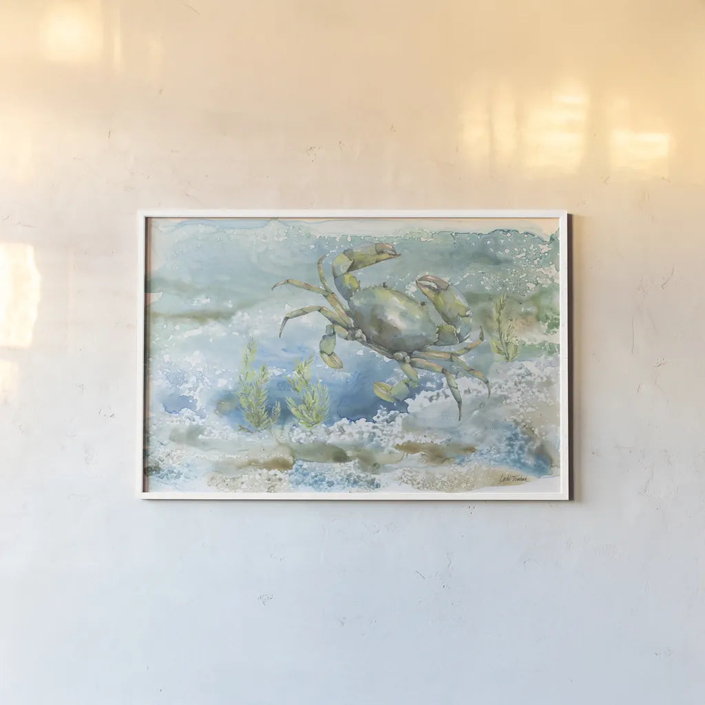 Under Sea Life III by Leslie Trimbach. shown as a paper print in a white frame. Available as a archival giclee rolled canvas, fine art paper, or poster print. SKU 85639i.