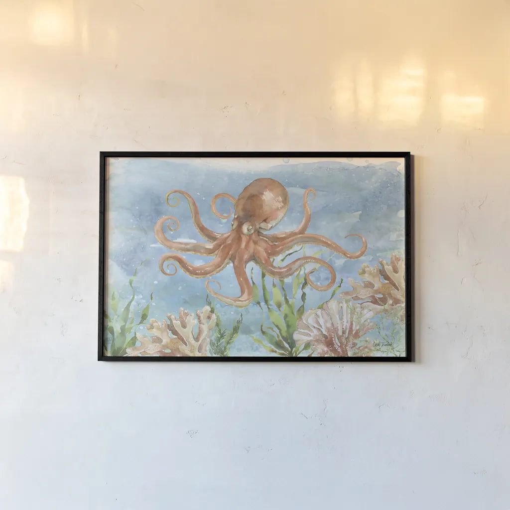 Under Sea Life IV by Leslie Trimbach. shown as a paper print in a black flame. Available as a archival giclee rolled canvas, fine art paper, or poster print. SKU 85640i.