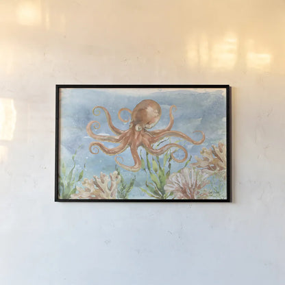 Under Sea Life IV by Leslie Trimbach. shown as a paper print in a black flame. Available as a archival giclee rolled canvas, fine art paper, or poster print. SKU 85640i.