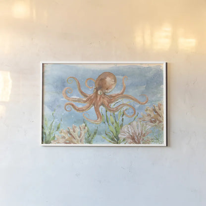 Under Sea Life IV by Leslie Trimbach. shown as a paper print in a white frame. Available as a archival giclee rolled canvas, fine art paper, or poster print. SKU 85640i.