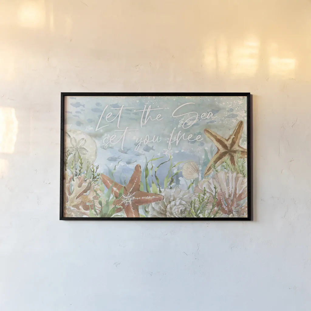 Under Sea Life V by Leslie Trimbach. shown as a paper print in a black flame. Available as a archival giclee rolled canvas, fine art paper, or poster print. SKU 85641i.