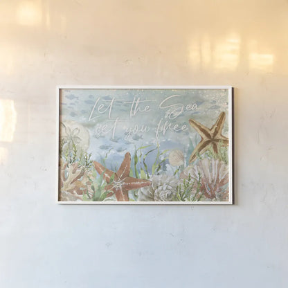 Under Sea Life V by Leslie Trimbach. shown as a paper print in a white frame. Available as a archival giclee rolled canvas, fine art paper, or poster print. SKU 85641i.