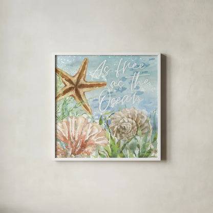 Under Sea Life VI by Leslie Trimbach. Shown in a crisp white glass frame for a clean and minimalist style. Available as an archival giclee rolled canvas, fine art paper, or poster print. SKU 85642a.