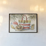 Vintage Summer I by Leslie Trimbach. shown as a paper print in a black flame. Available as a archival giclee rolled canvas, fine art paper, or poster print. SKU 94438i.