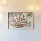 Vintage Summer I by Leslie Trimbach. shown as a paper print in a natural frame. Available as a archival giclee rolled canvas, fine art paper, or poster print. SKU 94438i.
