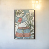 Vintage Summer III by Leslie Trimbach. shown as a paper print in a black flame. Available as a archival giclee rolled canvas, fine art paper, or poster print. SKU 94440h.