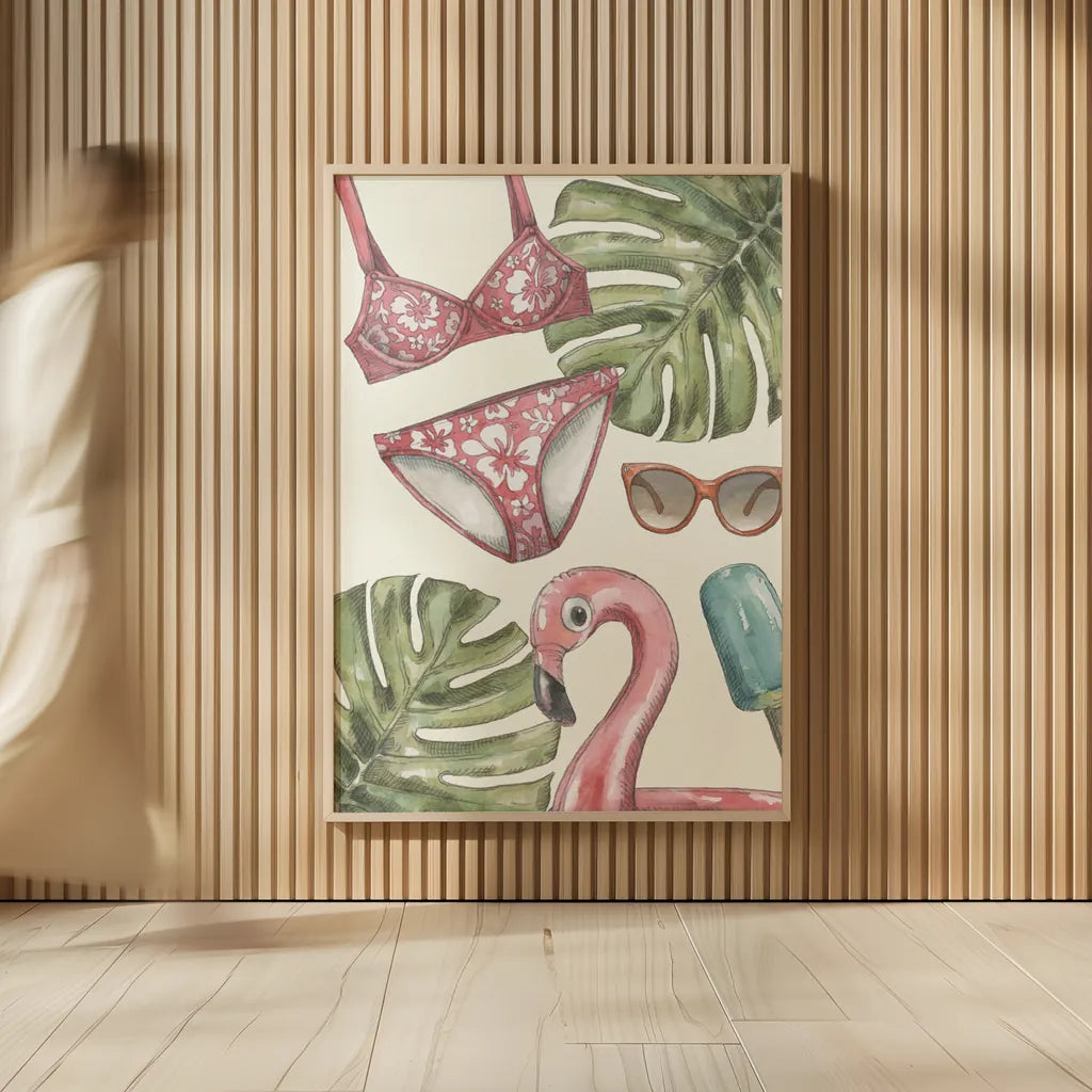 Vintage Summer IV by Leslie Trimbach. shown as over sized large wall art. Available as an archival giclee rolled canvas, fine art paper, or poster print. SKU 94441h.