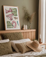 Vintage Summer IV by Leslie Trimbach. shown as a paper print in a natural frame. Available as a archival giclee rolled canvas, fine art paper, or poster print. SKU 94441h.