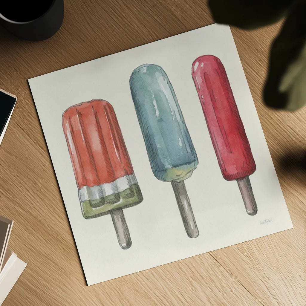 Vintage Summer V by Leslie Trimbach. Shown as a detailed flat fine art print, highlighting archival giclee quality. Available as an archival giclee rolled canvas, fine art paper, or poster print. SKU 94442a.