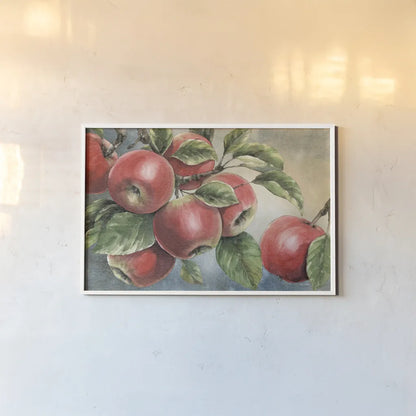Wild Apples by Leslie Trimbach. shown as a paper print in a white frame. Available as a archival giclee rolled canvas, fine art paper, or poster print. SKU 93401i.