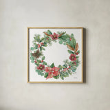 Winterberry IV by Leslie Trimbach. Shown in a natural wood glass frame for a timeless modern aesthetic. Available as an archival giclee rolled canvas, fine art paper, or poster print. SKU 104653a.