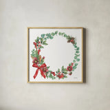 Winterberry V by Leslie Trimbach. Shown in a natural wood glass frame for a timeless modern aesthetic. Available as an archival giclee rolled canvas, fine art paper, or poster print. SKU 104654a.