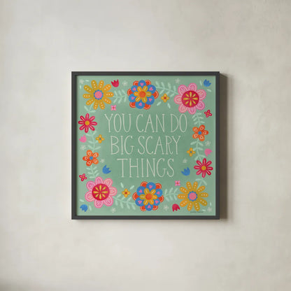 Bloom Bright I by Lindley Wiesner. Shown in a sleek black glass frame for a contemporary gallery look. Available as an archival giclee rolled canvas, fine art paper, or poster print. SKU 98691a.