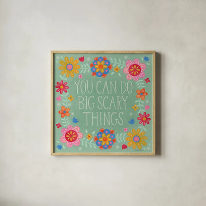 Bloom Bright I by Lindley Wiesner. Shown in a natural wood glass frame for a timeless modern aesthetic. Available as an archival giclee rolled canvas, fine art paper, or poster print. SKU 98691a.