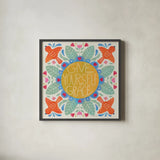 Bloom Bright III by Lindley Wiesner. Shown in a sleek black glass frame for a contemporary gallery look. Available as an archival giclee rolled canvas, fine art paper, or poster print. SKU 98693a.
