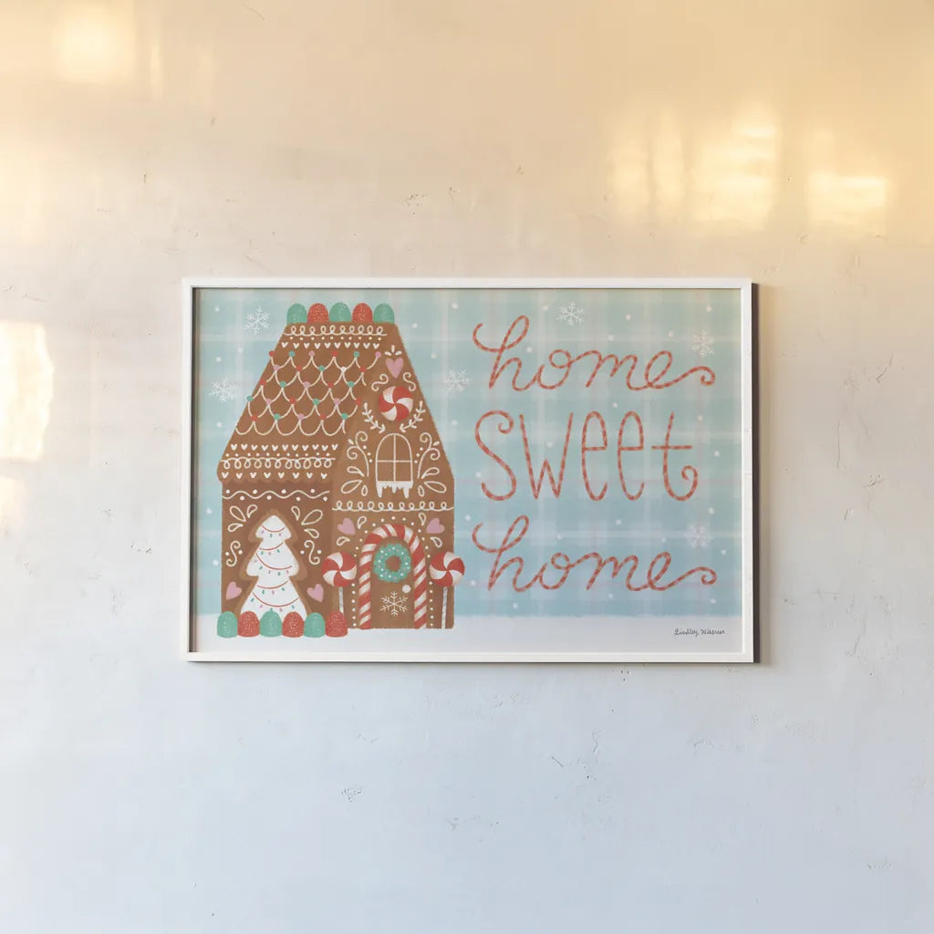 Christmas Treats I by Lindley Wiesner. shown as a paper print in a white frame. Available as a archival giclee rolled canvas, fine art paper, or poster print. SKU 95839i.