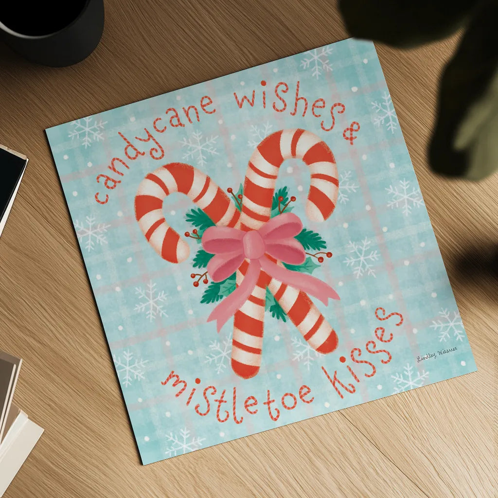 Christmas Treats III by Lindley Wiesner. Shown as a detailed flat fine art print, highlighting archival giclee quality. Available as an archival giclee rolled canvas, fine art paper, or poster print. SKU 95841a.