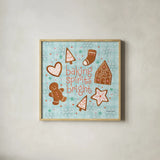 Christmas Treats IV by Lindley Wiesner. Shown in a natural wood glass frame for a timeless modern aesthetic. Available as an archival giclee rolled canvas, fine art paper, or poster print. SKU 95842a.