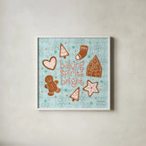 Christmas Treats IV by Lindley Wiesner. Shown in a crisp white glass frame for a clean and minimalist style. Available as an archival giclee rolled canvas, fine art paper, or poster print. SKU 95842a.