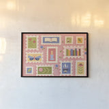 Cozy Readers Club I by Lindley Wiesner. shown as a paper print in a black flame. Available as a archival giclee rolled canvas, fine art paper, or poster print. SKU 97928i.
