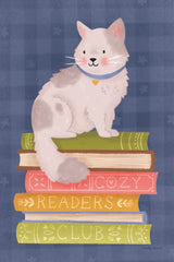 Cozy Readers Club IV by Lindley Wiesner. SKU 97931h. Archival Giclee Fine art print for wall decor.